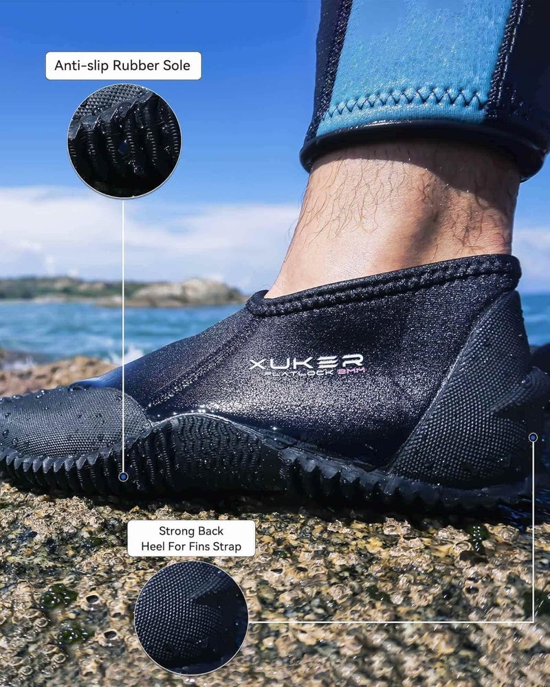XUKER Neoprene Diving Boots 2mm, Wetsuit Booties Men Women Water Shoes with Anti-Slip Sole Sand Beach Shoes for Water Sports - Image 4